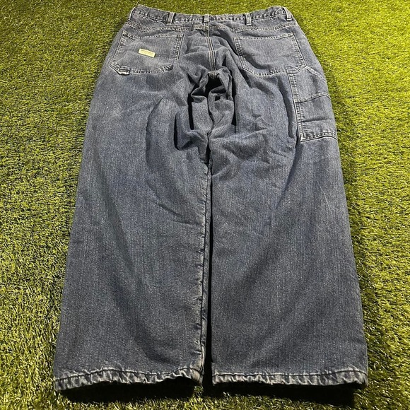 Retro Wrangler Blanket Lined Carpenter Dungarees Workwear Jeans - Picture 1 of 6